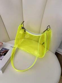 Bolso de hombro de mujer de moda de PVC transparente para uso diario, bolso de hombro transparente, bolso transparente aprobado para estadios, monedero transparente para conciertos, eventos deportivos, festivales, impermeable, a prueba de arena, bolso transparente para playa, deportes, picnic, meriendas para mujeres