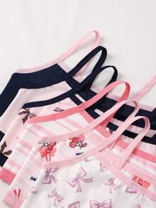 Chatreadl 6pcs Girls' Underwear Set, Bowknot Series, Skin-Friendly & Comfortable, All Seasons - Multicolor - View 4