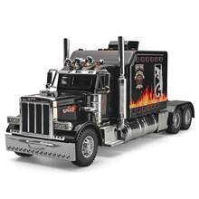 1pcs Simulation 1:24 Alloy Die-Cast Semi-Trailer Model, Three Sound Effects, Metal Body Truck Model, Suitable For Children Aged 3 And Above Toy Trailer, Birthday Gift - 彩色 - 查看 9