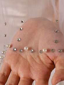 1 pieza Chal nupcial, decoración de perlas falsas, minimalista y lindo, adecuado como accesorio para vestido de novia, ropa de otoño para mujer