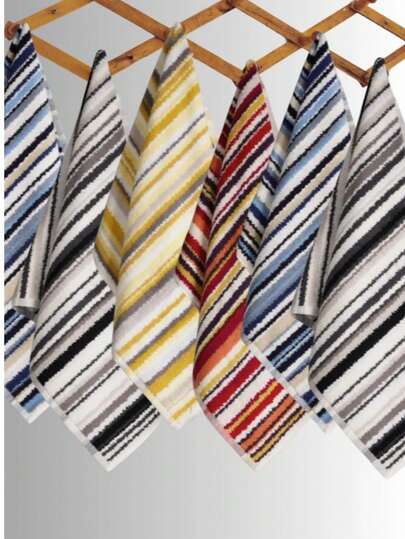 6-Piece Striped Towel Set 40x80 Cm | Soft & Absorbent | Made In Turkey