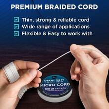 TECEUM Micro Paracord – 118 Mm X 125 Ft – Micro Utility Cord – Thin Braided Paracord Rope – Best Crafting, Projects, Fishing, Camping – Wind Chime – Survival Strong String - White - View 4