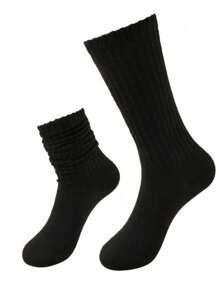 1/6 par de calcetines holgados de punto para mujer, con colores aleatorios, apropiados para el ocio. El diseño de moda Y2K es adecuado tanto para estudiantes masculinos como femeninos que participan en deportes o pasan tiempo en el campus. Son cómodos, transpirables y suaves con la piel.