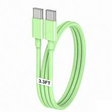 USB C 转 Type C 快速充电线 3.3 英尺/6.6 英尺/10 英尺，Type C 转 C 手机数据线兼容 17/16/15/Pro/Pro Max 快速充电，Type C 车载充电线兼容三星 Galaxy S25/S24/S23/S22/S21/S20 以及更多 USB C 设备 - 彩色 - 查看 19