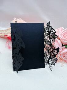 10 piezas/250g Tarjetas de invitación metálicas brillantes para boda, decoración de fiesta de cumpleaños, tarjetas de felicitación personalizadas con brillo (sin incluir tarjeta interior ni sobres)