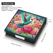5D DIY Diamond Painting Set - Sunflower & Butterfly Pattern Memo Pad Box - Unique Handmade Gift, Diamond Art Kit, Asymmetrical Round Shape, Special Handmade Gift For Office And Home Desk