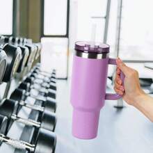 40 Oz Insulated Stainless Steel Tumbler With Handle, New Lilac - Lilac - View 6