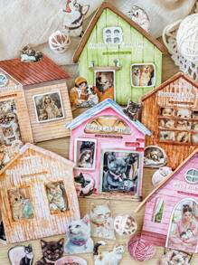 CANDY POETRY 1 Packung mit 40 Stück Haustier Paradies Aufkleber, kreative ästhetische Aufkleber, DIY Deko-Collage Bastelmaterial, Geschenke für Feiertage, personalisierte Scrapbooking-Schulmaterialien, Schulbedarf, Rückkehr zur Schule