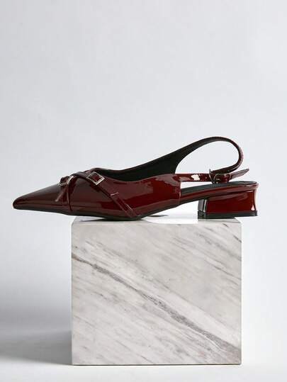 女士平底拖鞋 时尚水钻搭扣凉鞋 后跟带 多功能户外穿着 情人节 圣诞节 冬季圣诞礼物