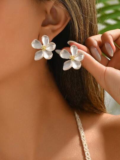 1 对优雅花卉设计复古风格时尚女士耳环