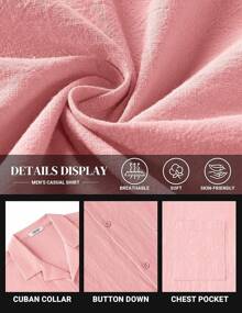 Mens Cotton Linen Shirt Casual Button Down Short Sleeve Shirts Summer Cuban Vacation Beach Shirts With Pocket