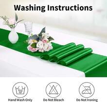10-Pack Satin Table Runner Emerald 12 X 108 Inches Long, Table Runners For Wedding, Birthday Parties, Banquets Decorations(10 Pack, 12x108 Inch, Emerald) - Light Grey - View 6