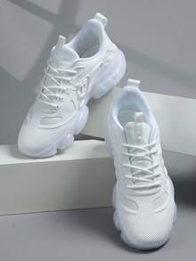 运动鞋男士运动鞋男士休闲跑步鞋慢跑鞋男士步行鞋低帮时尚渐变色鞋网球街头服饰 - 白色 - 查看 7