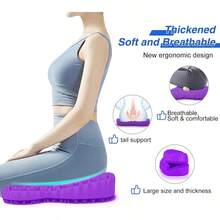 Thicken 19.7in Seat Cushion Gel Seat Cushion For Long SittingOffice Chair Wheelchair Car Pad Large Cooling Support Pad For Back Pain Sciatica Tailbone Pain Relief - Violet-l - Xem 3