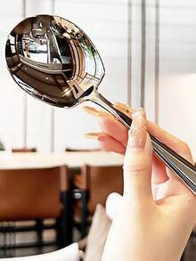 1pc/2pcsStainless Steel Dessert Spoon Suitable For Cke Ice Cream 1 Large Spoon Long Handle Service Spoon Cutlery Set Suitable For Dessert Tea Appetizers Silverware Set Suitable For Home Kitchen Dining Room - Bạc 1 cái - Xem 2