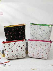 Fashion Floral Makeup Bag; Large Capacity Outdoor Leisure Travel Storage Bag; Portable Wash Bag Handbag; Fashion Portable Makeup Bag Travel Essentials For Vacation Summer Holiday Back To School School Stuff Bag For School Travel Bag For Women Makeup Bag For Travel
