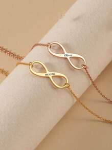 Brățară Infinit din Argint Sterling S925 cu Nume Personalizat - Cadou Personalizat pentru Cupluri, Îndrăgostiți, Soți/Soții, Cele Mai Bune Prieteni și Sine Însăși - Ideală pentru Aniversare, Ziua Îndrăgostiților, Întâlniri Romantice, Aspecte Elegante Zilnice și Suveniruri Atemporale de Dragoste