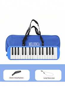 Melodica de 32 teclas con boquilla, instrumento musical de teclado de aire con bolsa de transporte