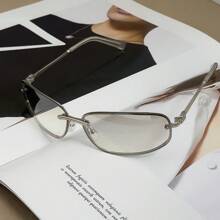 1 Stück rahmenlose ovale Mode Brille Y2K, vielseitige Damenbrille für den täglichen Gebrauch, Straßenfotografie, Urlaub, Sommerstrand Accessoires