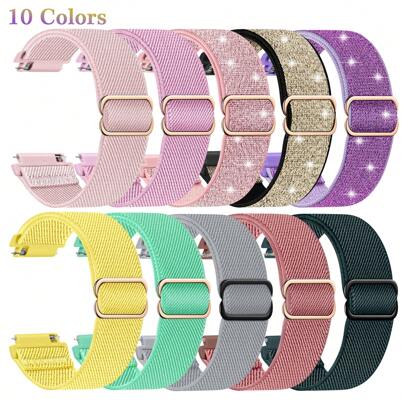Bandas elásticas compatibles con Galaxy Watch 7 6 5 4 de 40 mm y 44 mm / Para bandas de Galaxy Watch 6 4 Classic de 42 mm, 46 mm, 43 mm y 47 mm / Banda para Watch 5 Pro de 45 mm / Active 2, de 20 mm y 22 mm, banda deportiva ajustable de nailon
