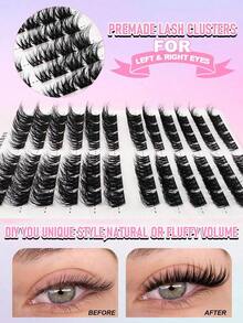72Pcs C Curl Lash Clusters Fox Eye Look Fluffy Thick DIY Lash Extension Cluster Lashes Volume Eyelash Clusters Cat Eye Lashes Clusters Wispy Lash Clusters 10-16mm Cluster Eyelash Extensions Lash Clusters, Eyelash Clusters, Individual Eyelashes, Lashes, Fake Lashes(Random Shipment) - ngẫu nhiên - Xem 5