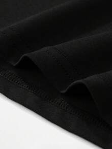 Men's Half-Turtleneck Short Sleeve T-Shirt, Suitable For Summer, Comfortable & Breathable, Style - Black - View 3