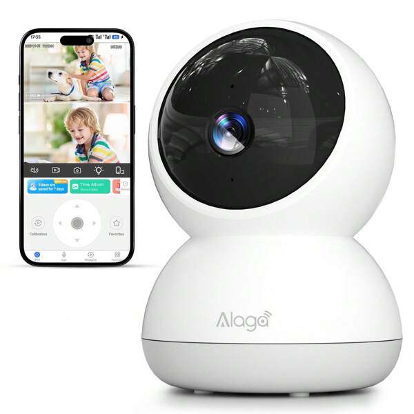 Wireless WiFi Security Camera, 3K HD Indoor Surveillance, 360° PTZ AI Tracking Camera, Supports AI Motion Detection/Voice Recognition, High-Definition Night Vision, Two-Way Audio, Remote Access Via App, Home/Business Real-Time Alerts