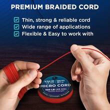TECEUM Micro Paracord – 118 Mm X 125 Ft – Micro Utility Cord – Thin Braided Paracord Rope – Best Crafting, Projects, Fishing, Camping – Wind Chime – Survival Strong String - 紅色(火) - 查看 6