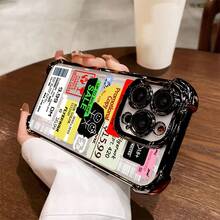 Una funda de teléfono creativa simple y personalizada con una etiqueta de sello a la moda y protección contra golpes y caídas, compatible con  17.17 Pro...17 Pro Max...17 Agua. 16.16 Pro...16 Pro Máx.16 más.. 15.15 Pro Max...15 Pro...15 más.. 14.14 Pro...14 más..14 Pro Max... 13.13 Pro...13 Pro Max...12.12 Pro...12 Pro Max...11.11 Pro...11 Pro Máx.XR.X.XS.XS máx.Se.MiNi, Código de barras, funda trasera suave transparente de alta calidad y anti-caída - Transparente 874 - Ver 4