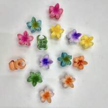 1 Stücke/7 Stücke geometrisches Muster Party süße Streetstyle Cut Out Farbverlauf Frangipani ABS Kunststoff Haarklammer Kombi-Set, sommerlicher Strandmode Haaraccessoires für Frauen Haarklammern, Haarspangen, Haarklammern, Haarklammern, Haarklammern, Haarklammern, Haarklammern, Blumen für Urlaubsoutfits Frau