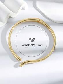 1 pieza Collar gargantilla elegante de aro liso minimalista dorado, joyería personalizada
