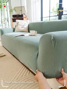1pc All-Season Sofa Cover, 3D Textured & Full Protection Elastic Slipcover, Modern Minimalist For Living Room And Bedroom