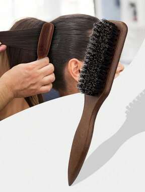 Boar Bristle Hair And Beard Brush For Men And Women - Unscented Mane Bristle Professional Barber Styling Brush For Thick/Thin Hair, Fade And Clipper Cleaning Comb, Slick Back Smoothing Tool,Back To School,Travel Holiday Essentials,Hair Accessories For Women