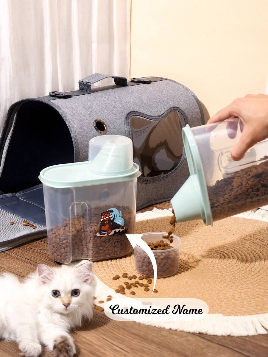 Personalized Custom Pet Food Storage Containers, Custom Pet Pet Food Storage Containers & Measuring Spoons, Dog Food Containers, Cat Food Containers, Dispensing Bottles - Multicolor - View 1