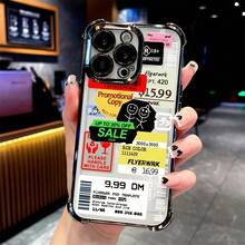 Una funda de teléfono creativa simple y personalizada con una etiqueta de sello a la moda y protección contra golpes y caídas, compatible con  17.17 Pro...17 Pro Max...17 Agua. 16.16 Pro...16 Pro Máx.16 más.. 15.15 Pro Max...15 Pro...15 más.. 14.14 Pro...14 más..14 Pro Max... 13.13 Pro...13 Pro Max...12.12 Pro...12 Pro Max...11.11 Pro...11 Pro Máx.XR.X.XS.XS máx.Se.MiNi, Código de barras, funda trasera suave transparente de alta calidad y anti-caída - Transparente 874 - Ver 2
