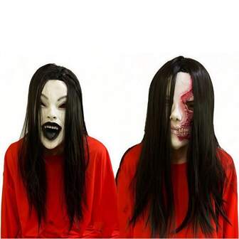 1pc Halloween Horror Female Ghost Latex Mask, Suitable For Daily Pranks, Parties, Haunted House Props