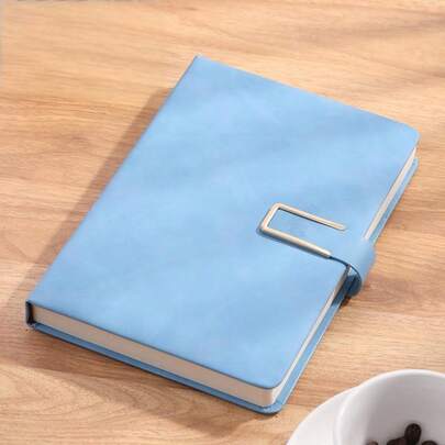 Extra Thick A5 Vintage Notebook With Magnetic Closure – Leatherette Cover, Dated English Pages & Bookmark – Professional Business Journal For Meetings, Office Notes, And College Use