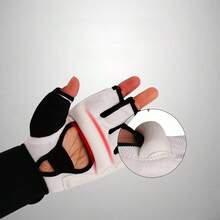 男女儿童通用MMA半指拳击手套 - 健身、武术、踢拳、跆拳道手脚绷带 - 白色 - 查看 4