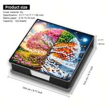 5D DIY Diamond Painting Set - Sunflower & Butterfly Pattern Memo Pad Box - Unique Handmade Gift, Diamond Art Kit, Asymmetrical Round Shape, Special Handmade Gift For Office And Home Desk