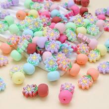 5 Peças/Pacote Contas de Flor de Silicone, Contas Focais DIY, Adequadas para Canetas Decoradas com Contas, Chaveiros, Decoração de Pulseiras, Presente de Volta às Aulas