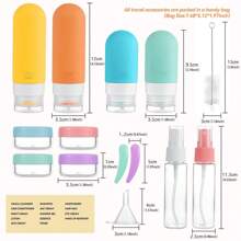 Travel Essentials 17pcs/Set, Silicone Travel Bottles For Toiletries, Leakproof Empty Refillable Liquid Container Travel Essentials For Cosmetics Shampoo Soap Conditioner Lotion Liquid, Travel Accessories With Portable Storage Bag Split Bottle Travel Spray Bottle Keychain Small Spray Bottle Very Suitable For Easter Gifts And Ramadan Gifts Cruise Essentials