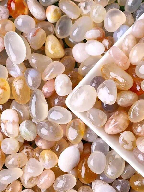 150g Natural Cherry Blossom Agate Pebbles, Suitable For Fish Tank Decor, Home Decor, Succulent Planter, Garden Landscape Decor, Aquarium Gravel, Plant Decorations