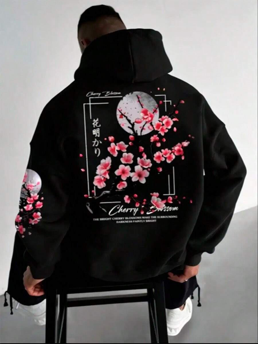 CHERRY BLOSSOM FC Sweatshirt Blouse Jacket - 黑色 - 查看 1