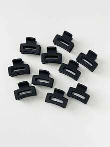 6 件/包哑光色小号发夹，优雅的刘海和散发发饰 - 黑色 - 查看 4