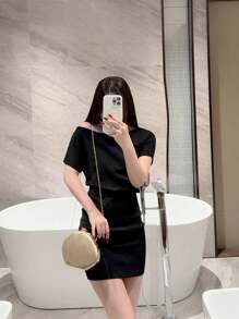 1 pezzo di borsa da sera elegante con forma asimmetrica, borsa romantica da matrimonio, borsetta formale da festa con tracolla a catena per primavera/estate