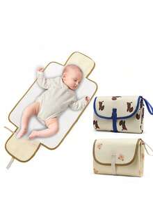 1 件便携式尿布更换垫，可拆卸旅行更换垫，带婴儿湿巾袋，适合新生儿洗澡、婴儿女孩和男孩的礼物