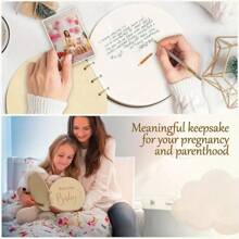 1pc Wooden Christening Guest Book, Shower Guest Book, Shower Memory Book, Gift For New Parents And Expectant Mothers, No Paper Included