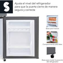 SIGNA Mini Refrigerador 86L 3 pies cubicos Frigobar Compacto Silver Refrigerador Pequeño Con congelador de Acero Inoxidable Ideal Para Espacios Pequeños Frigobar Mini Multifuncional (Gris)