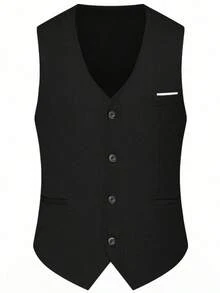 SuitGent 男士时尚商务西装，高品质正式办公西装，修身新郎婚礼礼服，男士西装外套 - 黑色 - 查看 6