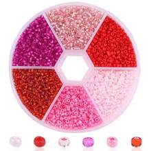 3900 piezas de cuentas de arroz de vidrio de 2mm - Kit de joyería DIY de 6 colores con caja de almacenamiento, materiales de cuentas artesanales para regalos de amistad y accesorios creativos